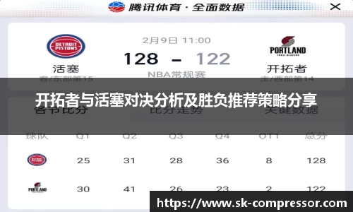 开拓者与活塞对决分析及胜负推荐策略分享